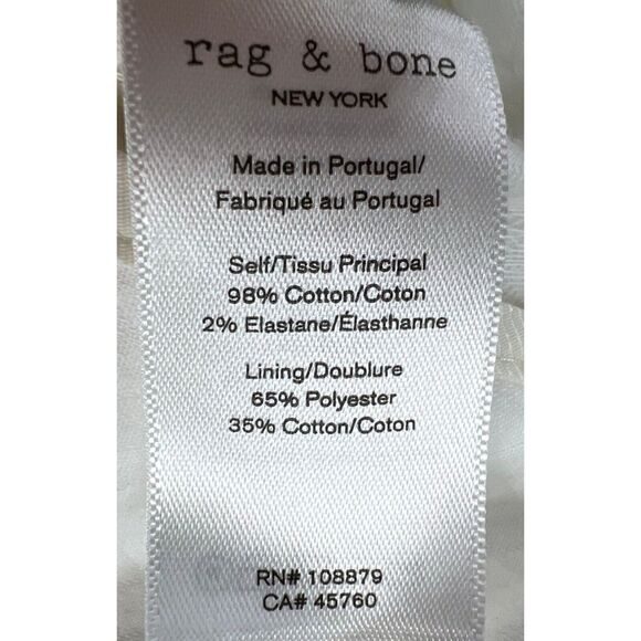 Rag & Bone Abby Jacket Womens XS White Cotton Relaxed Fit Open Belted Minimalist - Picture 11 of 13